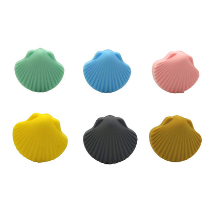 24pcs Mini Cute Silicone Shell Bead Animal Silicone Shellfish Bead for DIY Beading Mom Necklace Pendant Accessories (Mix Color 24pcs)