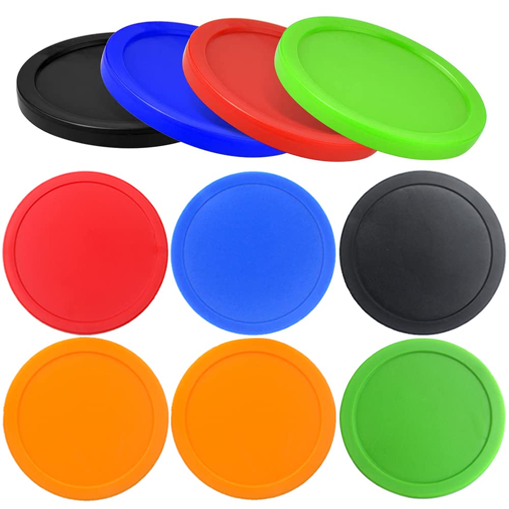 XFQUIJ DDJSport Mini Air Hockey Pucks 2.5 Inch Replacement Hockey Puck for Air Hockey Table, Plinko Chips Accessories (Thin - 12PCS) (Thick - 10PCS)
