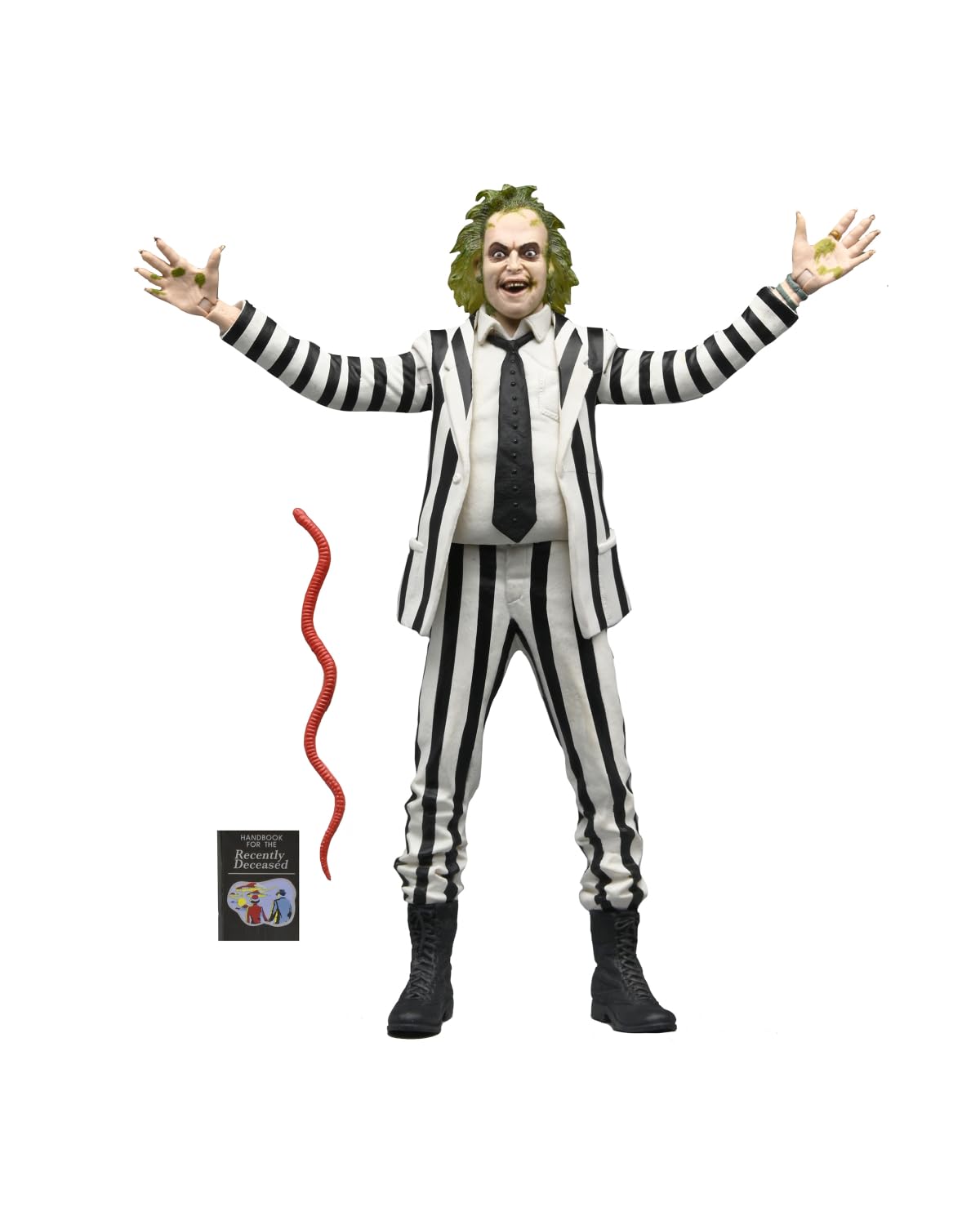 NECA Beetlejuice (1988) - 7" Scale Action Figure - Black and White Striped Suit Beetlejuice in Blister Packaging