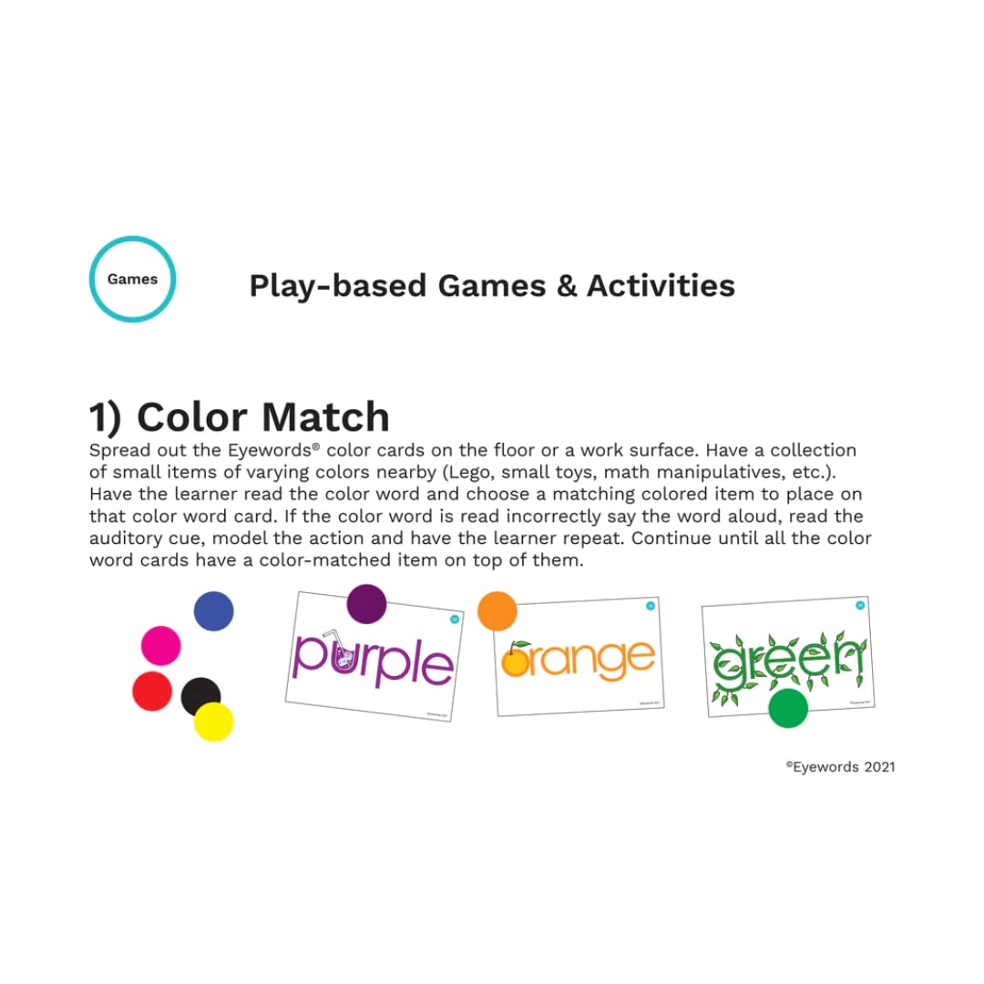 Eyewords Multisensory Colors, Shapes & Numbers Teaching Cards Set 3
