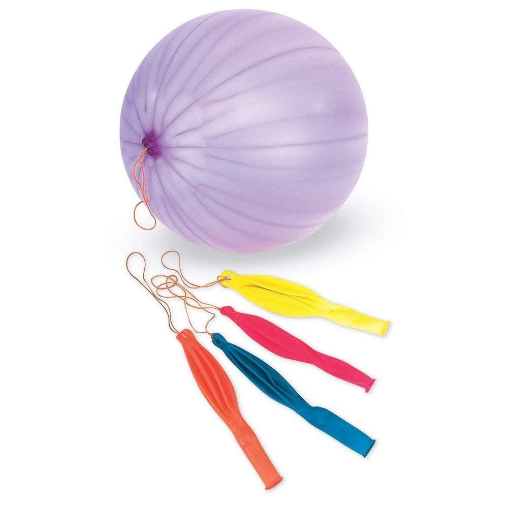 Islmlisa Fun-Filled Balloons Neon Punch Balls with Rubber Band Handle(12Piece 18")-Assorted Colors