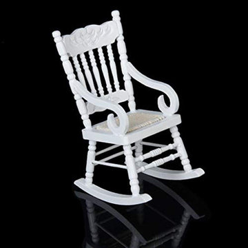SXFSE Doll House Rocking Chair, 1:12 Scale Wooden Dollhouse Accessories Miniature Funiture Decor Model