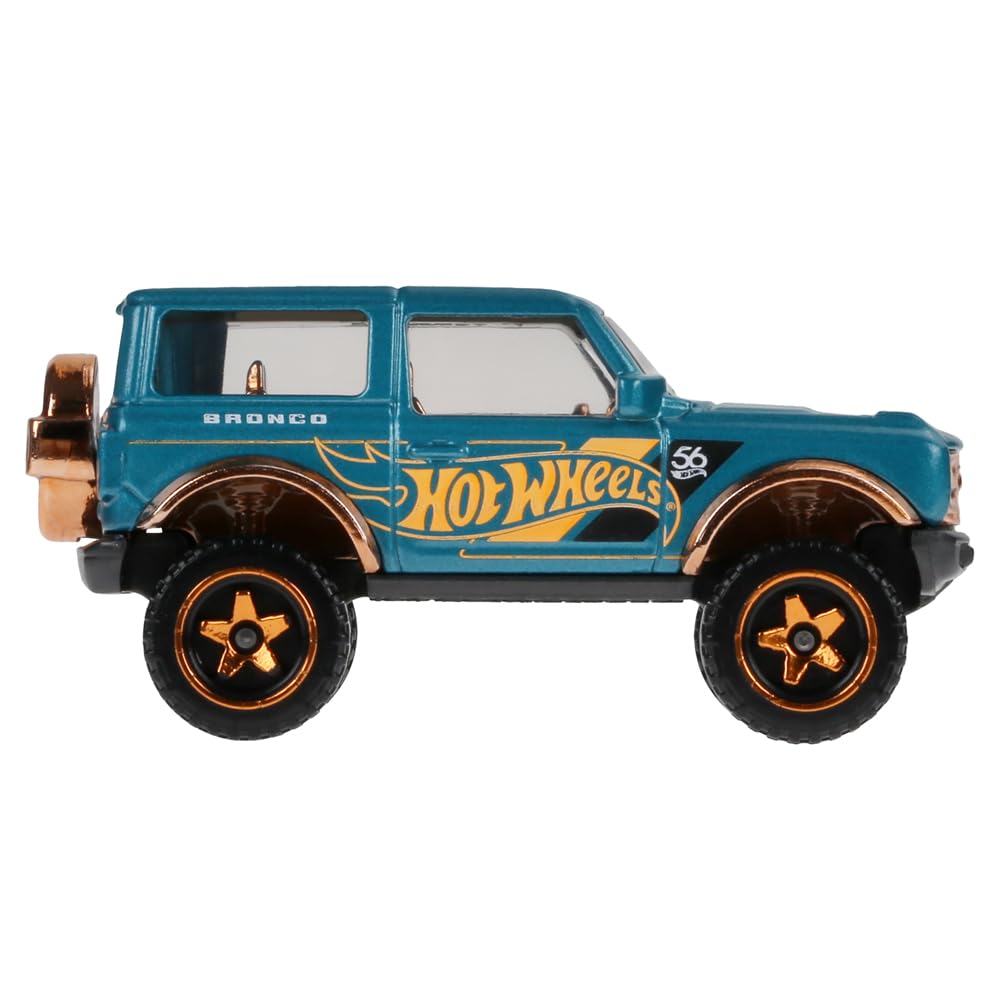 Hot Wheels Collectible Die-Cast Vehicle - '21 Ford Bronco Sport Utility Car - Teal and Gold - HDH54-3/6