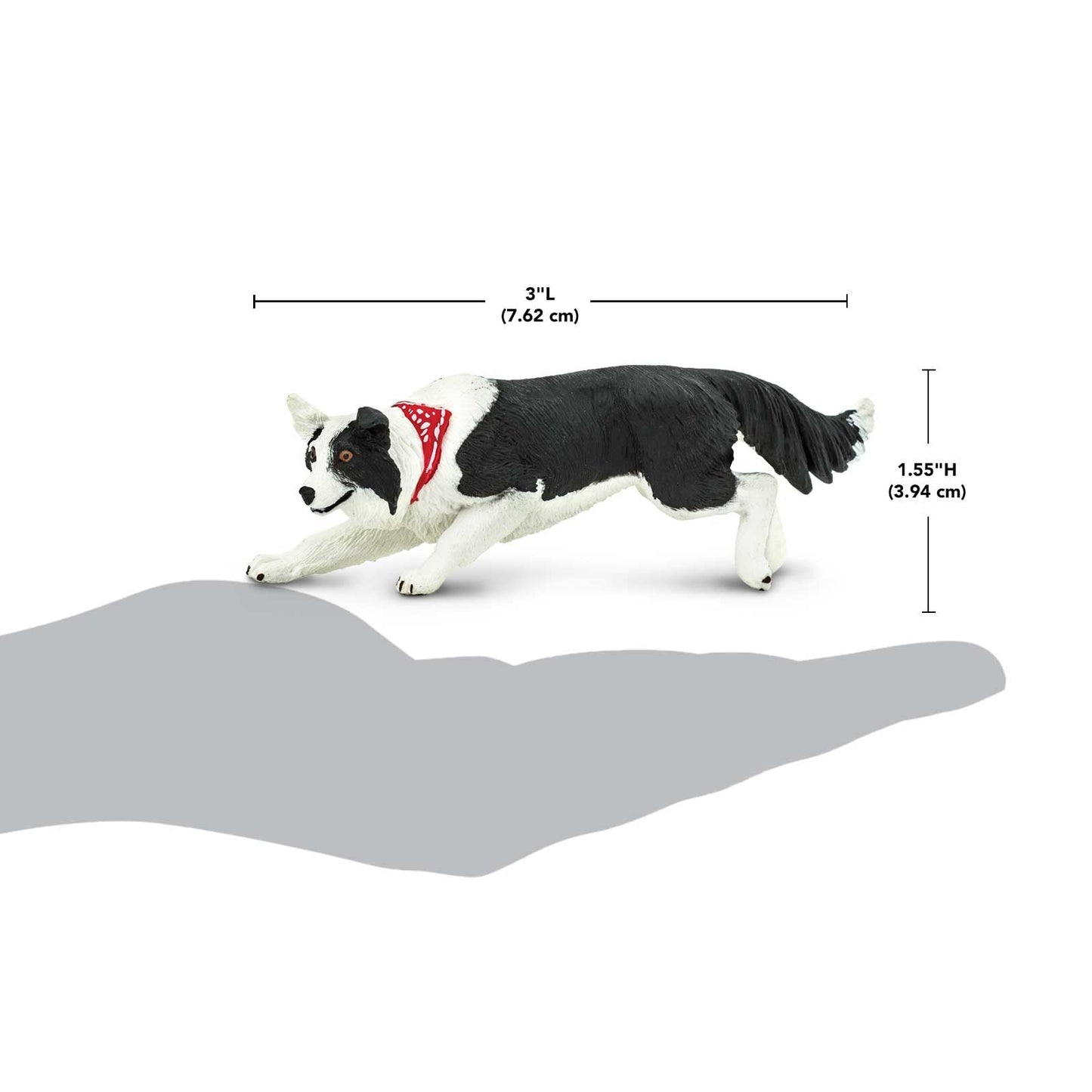 Safari Ltd. Border Collie Figurine - Detailed 5" Plastic Model Figure - Fun Educational Play Toy for Boys, Girls & Kids Ages 3+