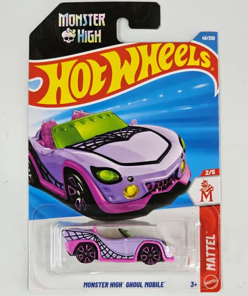 Hot Wheels Monster High Ghoul Mobile [Light Purple] Mattel 2/5, 48/250, 1:64 Scale Diecast Toy Vehicle