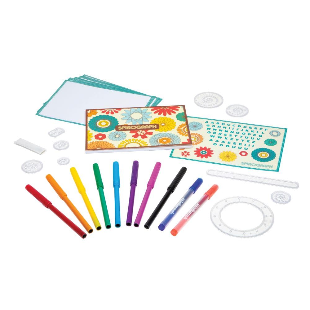 Spirograph Lunchbox Set -Arts and Crafts, Kids Toys, Art Supplies, Craft Supplies, Drawing Kit, Spiral Art, Classic Gear Design Kit, Case, Pens