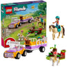 LEGO Friends Horse and Pony Trailer Playset, Building Toy for Kids, Creative Play Gift with Liann and Zoya Characters and 2 Animal Figures, Toy for 4