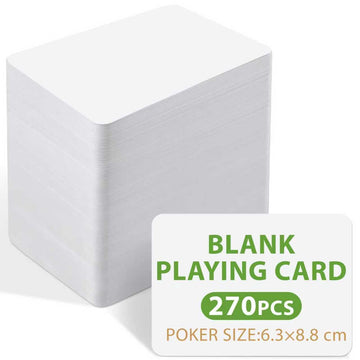 REGUICORP 270PCS Blank Playing Cards, 2.5" x 3.5" Printable Blank Game Cards, White Blank Playing Cards to Write On for Study, Leave Comments, Write