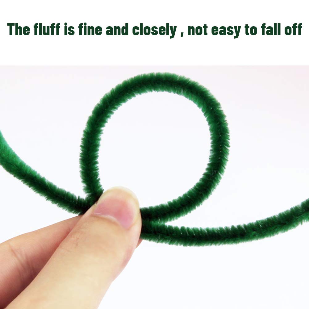 150 Pieces Christmas Pipe Cleaners Chenille Stem,50 White Craft Pipe Cleaners,50 Green Chenille Stems Pipe Cleaners, and 50 Red Pipe Cleaners for Arts