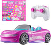 Hot Wheels Barbie RC Toy Car, Remote-Control Pink Convertible, Can Hold 2 Barbie Fashion Dolls & Trunk Opens for Storage, Sticker Sheet