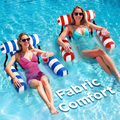 Funscape Pool Floats Chairs Adult, 2pcs Kids Inflatable Pool Lounges-Stripe