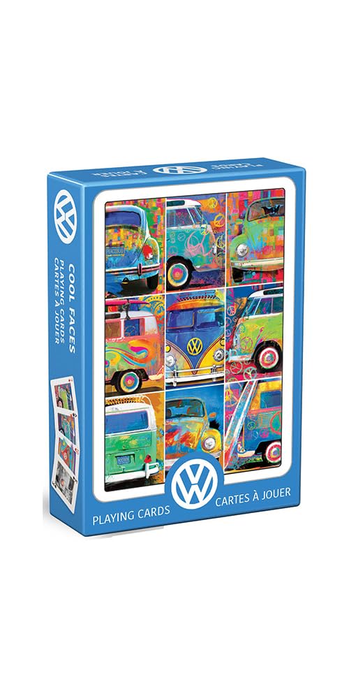 EuroGraphics Volkswagen Cool Faces Playing Cards, 54 Card Deck, with 54 Colored Images and Casino-Quality Finish, Collectible Art VW Bus Series