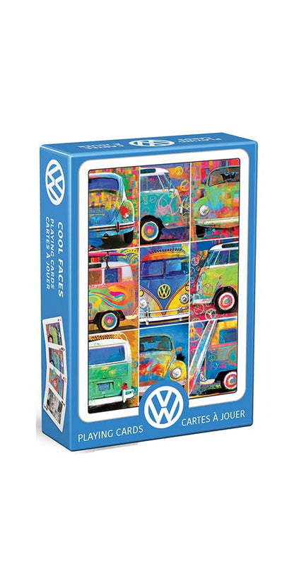 EuroGraphics Volkswagen Cool Faces Playing Cards, 54 Card Deck, with 54 Colored Images and Casino-Quality Finish, Collectible Art VW Bus Series