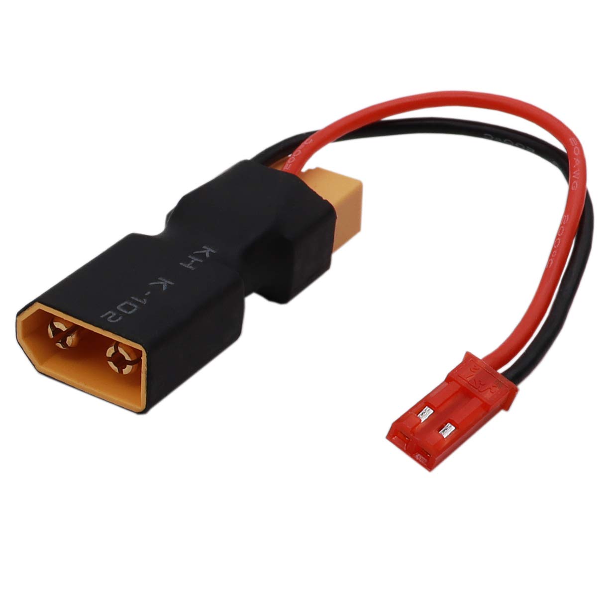 Treehobby 2PCS XT60 Male to Female Connectors with JST Plug Connectors for RC DJI Phantom FPV MultiRotor Aerial Camera Gimbal Power Adapter(22AWG