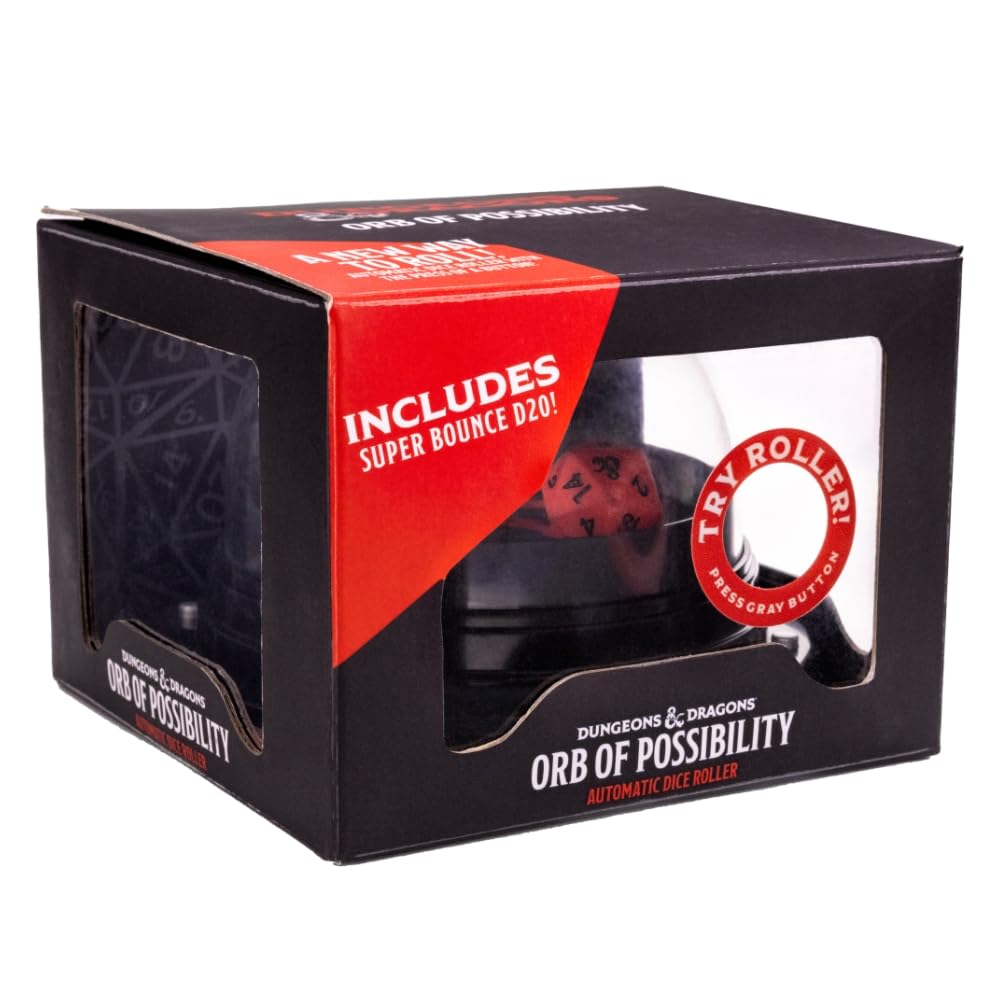 FanRoll Dungeons and Dragons D&D Orb of Possibility, Automatic Dice Roller w/Super Bounce d20