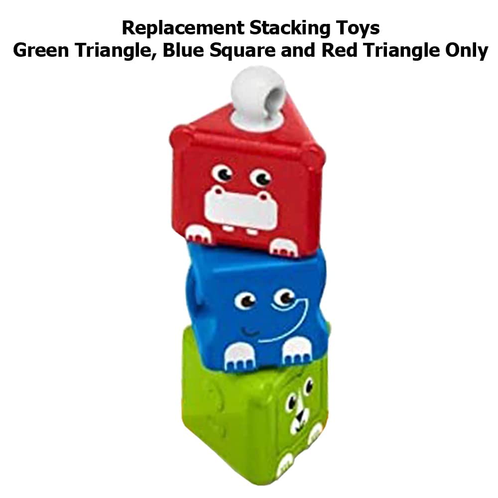 Replacement Parts for Fisher-Price 3-in-1 Spin & Sort Activity Center - FWY39 ~ Replacement Stacking Toys ~ Green Triangle, Blue Square and Red