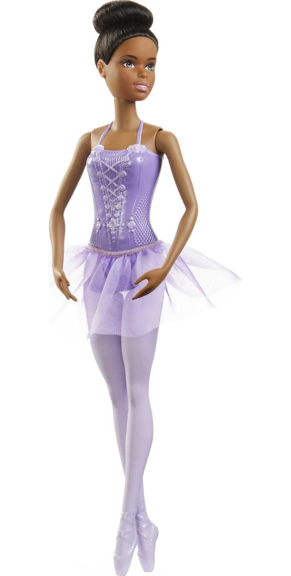 Barbie Ballerina Doll, Brunette Wearing Removable Purple Tutu, Sculpted Toe Shoes & Ballet Arms
