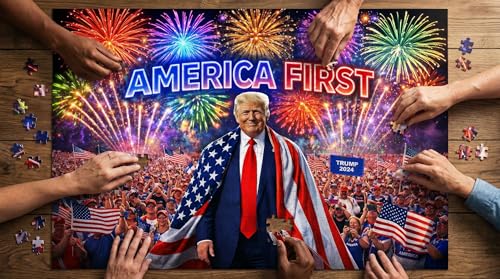 America 250 Commemorative Jigsaw Puzzle - 1000 Piece Collector's Edition, Certificate of Authenticity, Challenging Patriotic July 4th Gift