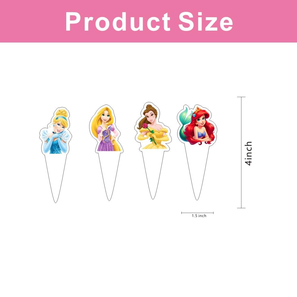 30pcs Princess Cake Decorations with 30pcs Cupcake Toppers Party Supplies for Princess Themed Birthday Decorations