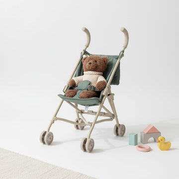 Doll Stroller - Neutral Color Lightweight & Flexible Stroller - Baby Doll Stroller for Kids 3+ - Chic Floral Print - 22" (Olive Green)