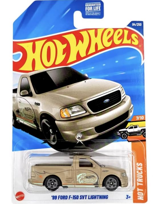 Hot Wheels '99 Ford F-150 SVT Lightning [Tan] Hot Trucks 7/10, 94/250, 1:64 Scale Diecast Vehicle