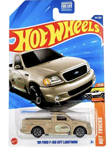 Hot Wheels '99 Ford F-150 SVT Lightning [Tan] Hot Trucks 7/10, 94/250, 1:64 Scale Diecast Vehicle