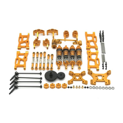 Metal PO Gold Accessories RC Retrofit Kit for Wltoys 144001 144002 124017 124019 144010 RC Car Parts (Gold)
