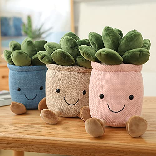 XIZHI 9.8" Succulents Plush Toy, Stuffed Potted Plants Plush Doll,Cute Soft Plants Throw Pillow,Suitable for Boys and Girls as Christmas and Birthday