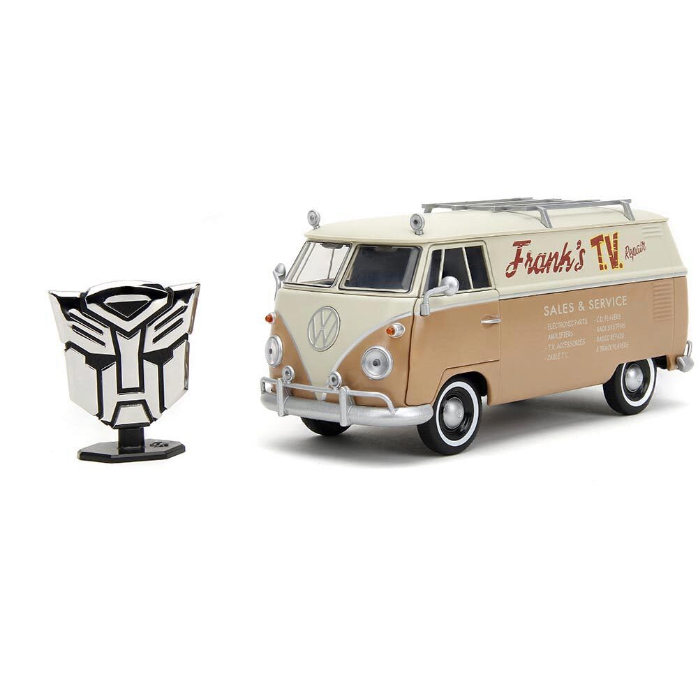 Jada Transformers Rise of The Beast 1:24 Volkswagen Bus Wheeljack w/Robot On Chassis Die-Cast Car, Toys for Kids and Adults
