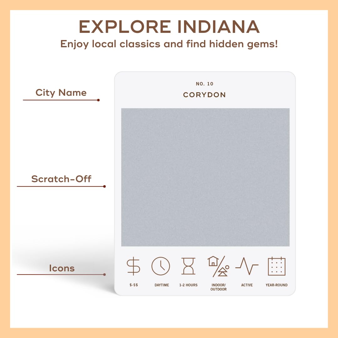 Reach International Outfitters Indiana Adventure Bucket List: 50 Scratch-Off Cards for Outdoor Activities, Tourist Attractions, and Road Trips