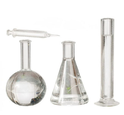 Melody Jane Dolls House Test Tube Beaker Injection Set Chemistry Hospital School Accessory