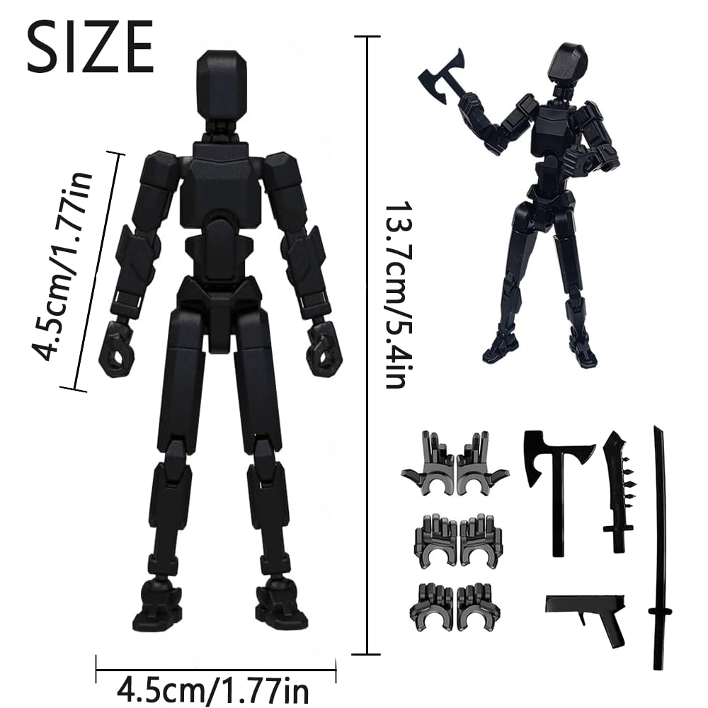 Dumwick Titan13 Action Figure, Lucky Robot 13 Action Figure,3D Printed Multi-Jointed Movable Action Figures,Dummy Robot 13 Figure Creative Gifts