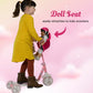 Doll Bike Seat Carrier for Baby Doll and 18 Inch Dolls with Doll Helmet. No Tools Required Bicycle and Scooters seat Accessories for Dolls