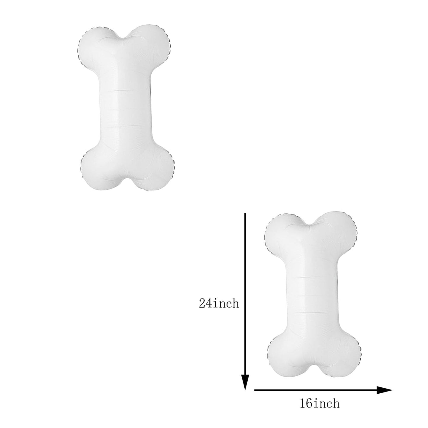 OHLIGEI 6PCS Dog Bone Balloon, White Aluminum Mylar Foil Pet-Themed Balloons, Perfect for Birthday Parties, Unisex Children
