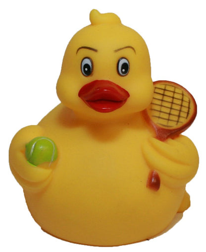Rubber Ducks Tennis, Waddlers Brand Rubber Duckies That Races Upright, Sports Tennis Themed Bathtub Toy Birthday Baby Shower Mother's Day Father's Day