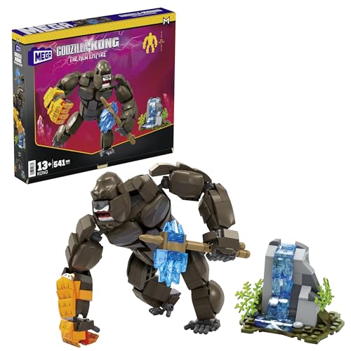 MEGA Godzilla x Kong The New Empire Building Set Action Figure Kong with 541 Pieces and Accessories, 12 Inches Long, for Adult Collectors