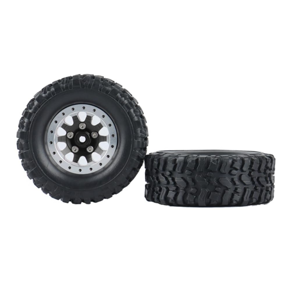 4PCS Metal Beadlock Wheel Hub Wheel Rim ? Rubber Tire for WPL C14 C24 C34 C44 B14 B24 B16 B36 MN MN78 D90 MN90 MN91 MN96 MN98 MN99 MN99S RC Car