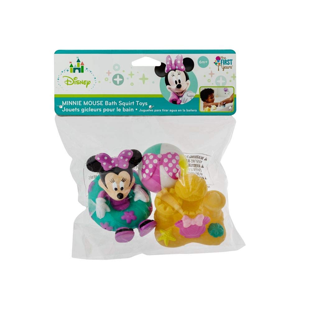 The First Years Disney Minnie Mouse Squirties Baby Bath Toys - Squishy Toddler Toys for Bath, Pool, and Everyday - 3 Count
