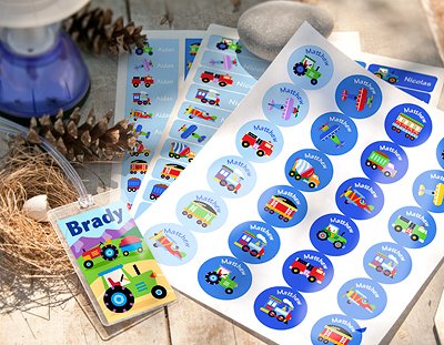 Olive Kids Trains, Planes and Trucks Personalized Camp Kit