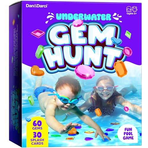 Dan&Darci Pool Gem Hunt Diving Game for Kids - Pools Toys for Kid Ages 6 7 8 9 10 11 12 Year Old - Water Games Swimming Dive Toy - Gifts for Girls