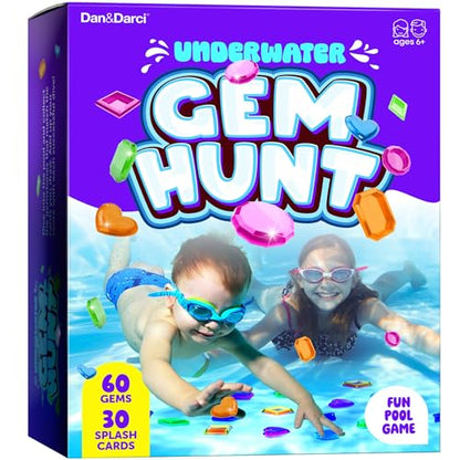 Dan&Darci Pool Gem Hunt Diving Game for Kids - Pools Toys for Kid Ages 6 7 8 9 10 11 12 Year Old - Water Games Swimming Dive Toy - Gifts for Girls
