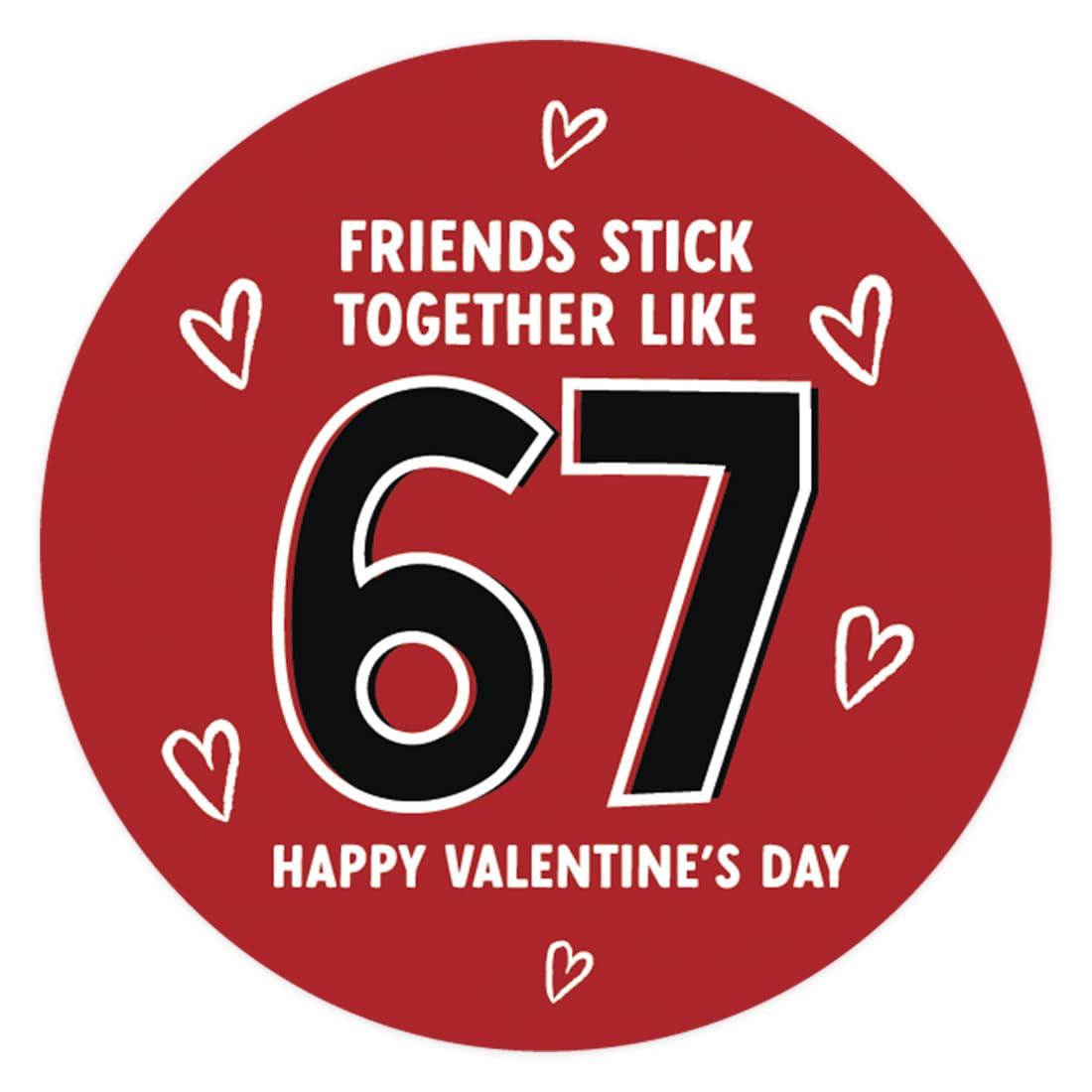 Andaz Press 40 Pack 67 Valentines Stickers, 2 Inch Valentines Day Stickers, Funny Valentine Stickers Sheets, Friends Stick Together Like 67 Labels