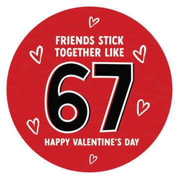 Andaz Press 40 Pack 67 Valentines Stickers, 2 Inch Valentines Day Stickers, Funny Valentine Stickers Sheets, Friends Stick Together Like 67 Labels