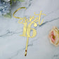 Bejotaa Sweet 16 Cake Toppers Mirror acrylic gold