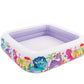 Intex 57470EP Sun Shade 5 Foot Square Inflatable Durable 10 Gauge Vinyl Kiddie Pool with Ocean Scene and Canopy for Ages 3 Years and Up, Multicolor