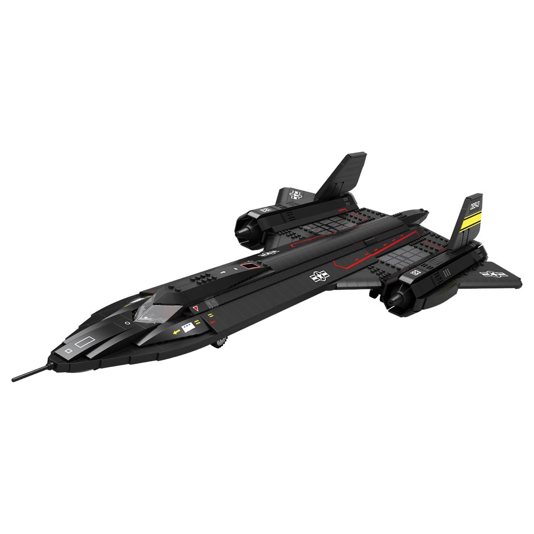 BrickCraftWorks SR71 Blackbird Tactical Aircraft Model Building Blocks Set, Military Helicopter Model to Build and Display, Creative Interactive