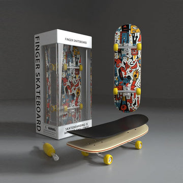 Lently Wood Fingerboards, Mini Fingerboards, 99mmL*29mmW (Big Mouth Cute Dragon) (Graffiti)
