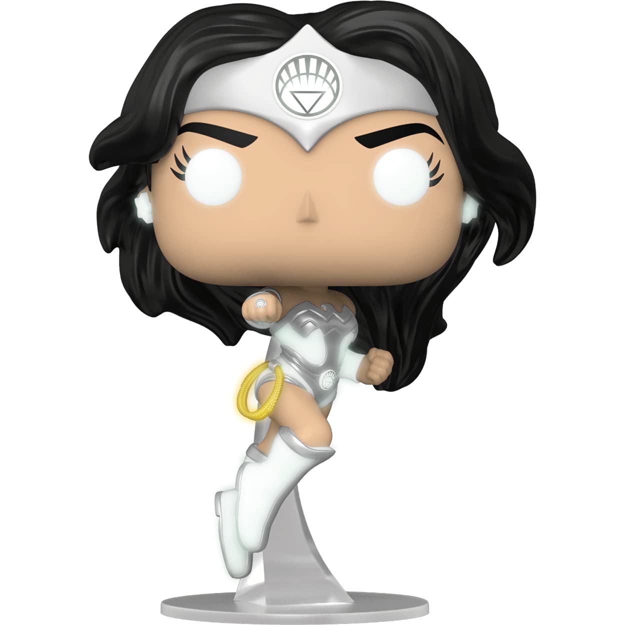 Funko Wonder W o m a n White Lantern [Glow-in-Dark] (EE Exc): P o p ! Heroes Vinyl Figurine Bundle with 1 Compatible 'ToysDiva' Graphic Protector
