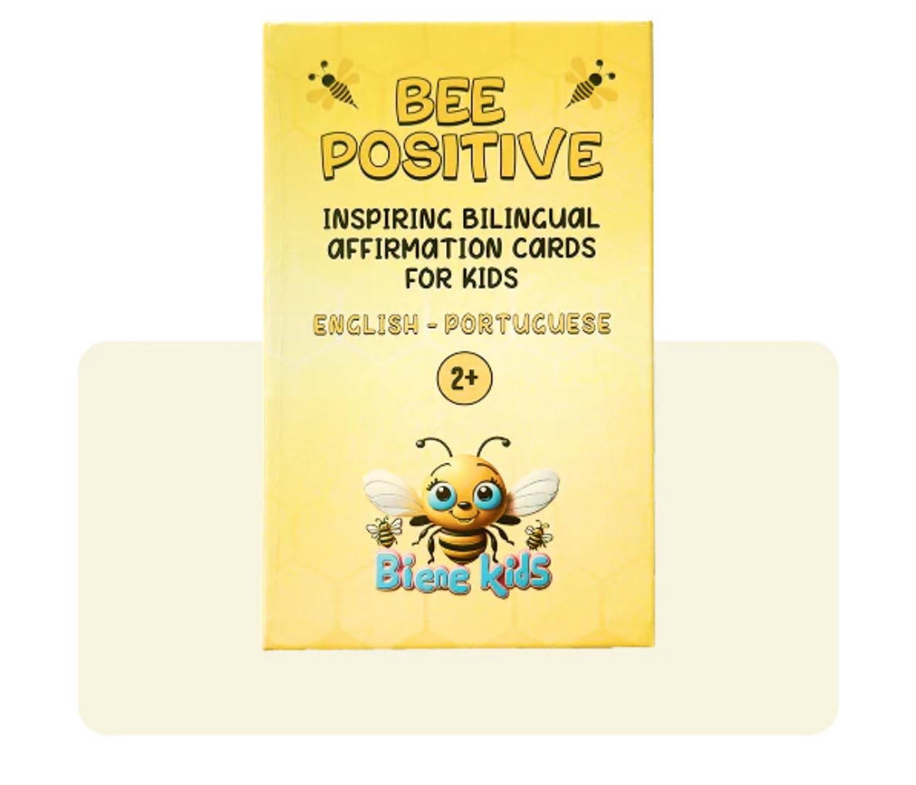 Bee Positive Bilingual Flashcards for Kids - English-Portuguese Educational Cards with Motivational Messages | Cards for Preschool, Speech Therapy