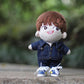 niannyyhouse Denim Jackets Jeans White T-Shirt 15cm Plush Doll Clothes 6in Doll Dress Up (Navy Blue)